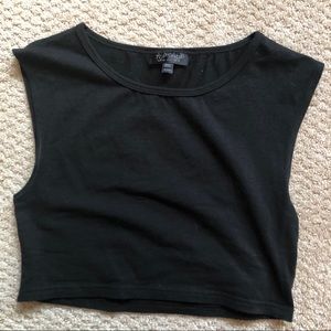 topshop • black crop top